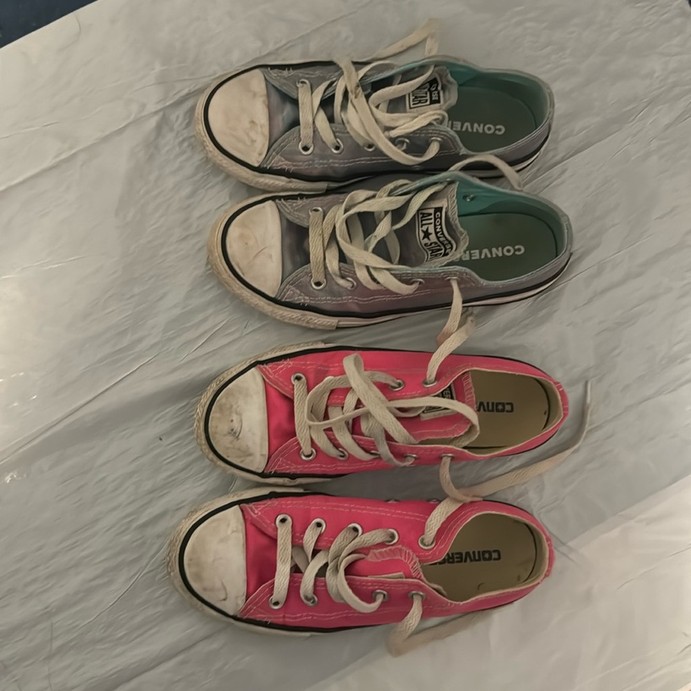 Converse sneakers 2 pairs of size 1 kids.